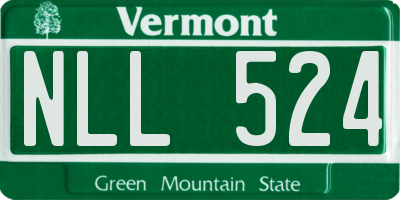 VT license plate NLL524