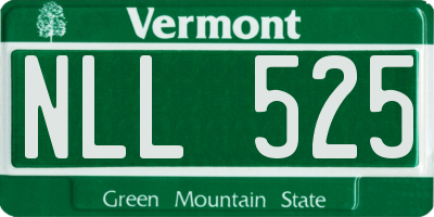 VT license plate NLL525