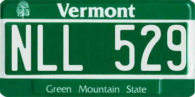 VT license plate NLL529