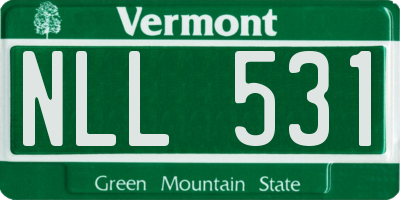 VT license plate NLL531