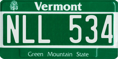 VT license plate NLL534