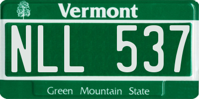 VT license plate NLL537