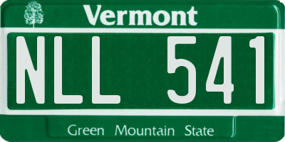 VT license plate NLL541