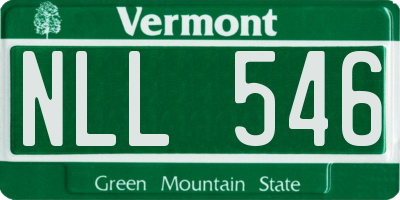 VT license plate NLL546
