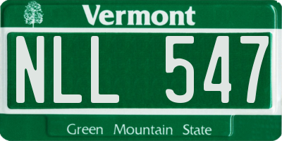 VT license plate NLL547