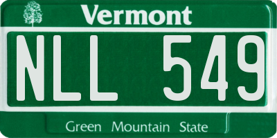 VT license plate NLL549