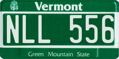 VT license plate NLL556