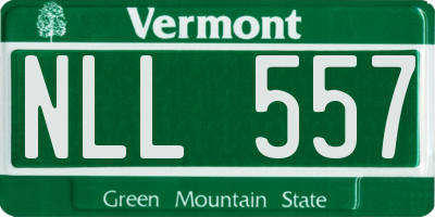 VT license plate NLL557