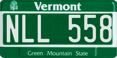 VT license plate NLL558