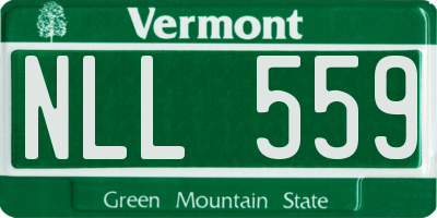 VT license plate NLL559