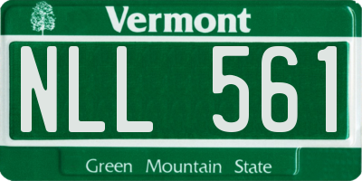 VT license plate NLL561