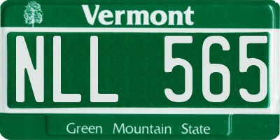 VT license plate NLL565