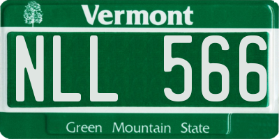 VT license plate NLL566