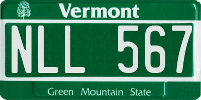 VT license plate NLL567