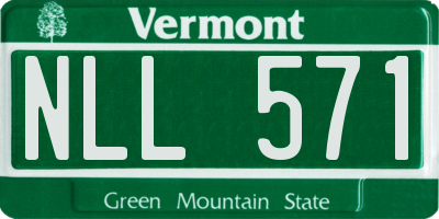VT license plate NLL571