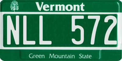 VT license plate NLL572
