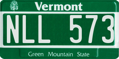 VT license plate NLL573