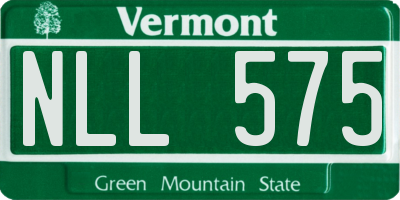 VT license plate NLL575