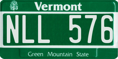 VT license plate NLL576