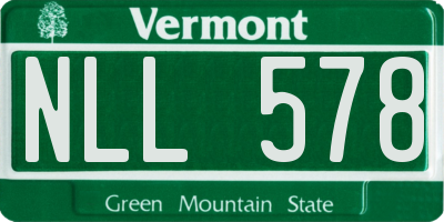 VT license plate NLL578