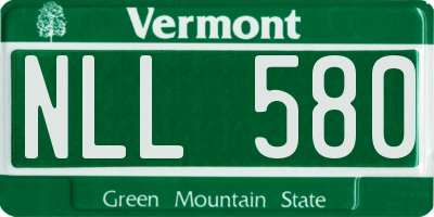 VT license plate NLL580