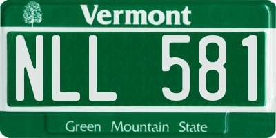 VT license plate NLL581