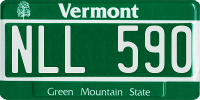 VT license plate NLL590