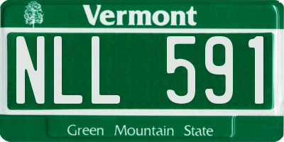 VT license plate NLL591