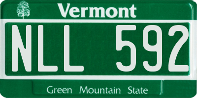 VT license plate NLL592