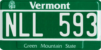 VT license plate NLL593