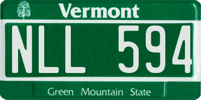 VT license plate NLL594