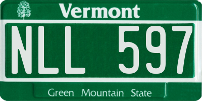 VT license plate NLL597