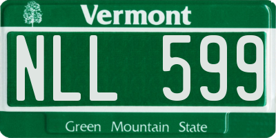 VT license plate NLL599