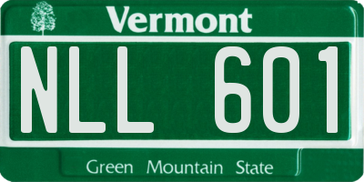 VT license plate NLL601