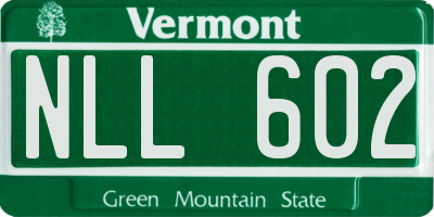 VT license plate NLL602