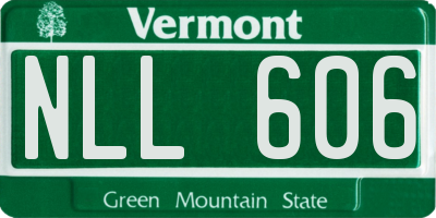 VT license plate NLL606