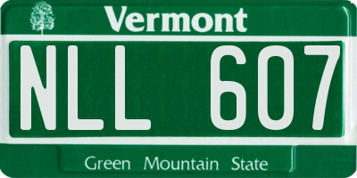 VT license plate NLL607