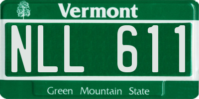 VT license plate NLL611