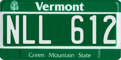 VT license plate NLL612