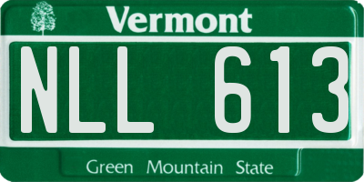 VT license plate NLL613