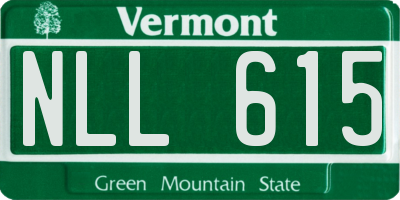 VT license plate NLL615