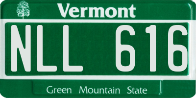 VT license plate NLL616