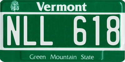 VT license plate NLL618
