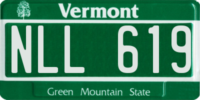 VT license plate NLL619