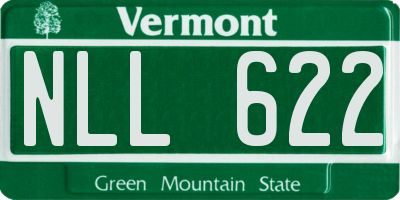 VT license plate NLL622