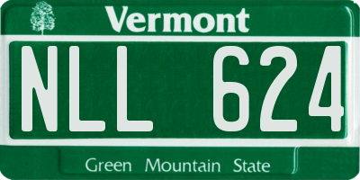 VT license plate NLL624