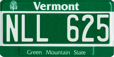VT license plate NLL625