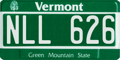 VT license plate NLL626