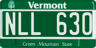 VT license plate NLL630