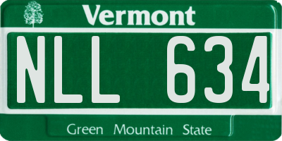 VT license plate NLL634